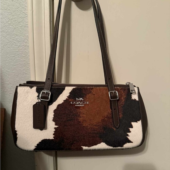 Coach Handbags - Coach Brown and White Shoulder Bag